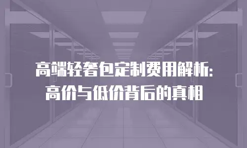 高端轻奢包定制费用解析：高价与低价背后的真相