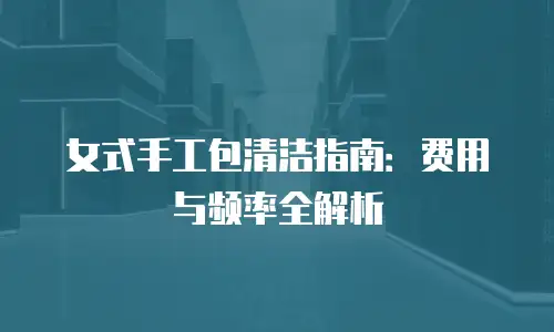 女式手工包清洁指南：费用与频率全解析