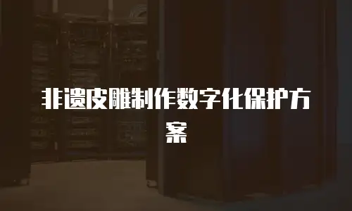 非遗皮雕制作数字化保护方案