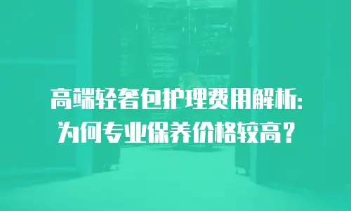 高端轻奢包护理费用解析：为何专业保养价格较高？
