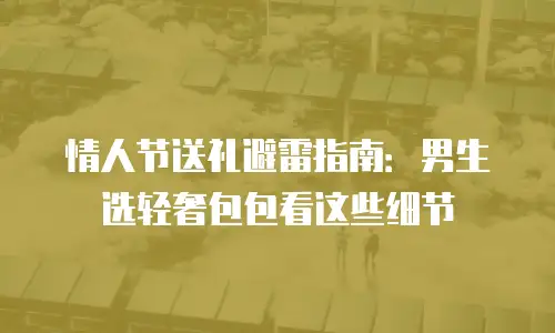 情人节送礼避雷指南：男生选轻奢包包看这些细节