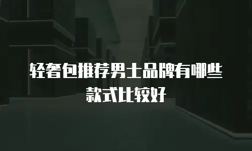 轻奢包推荐男士品牌有哪些款式比较好