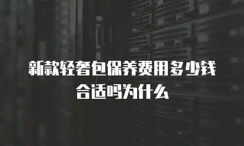 新款轻奢包保养费用多少钱合适吗为什么