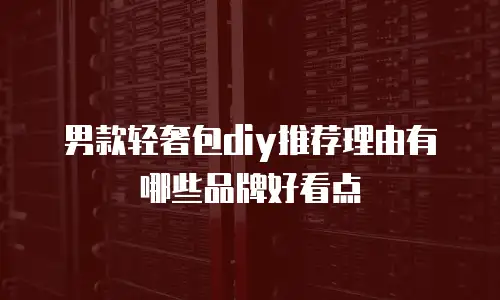 男款轻奢包diy推荐理由有哪些品牌好看点