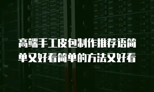 高端手工皮包制作推荐语简单又好看简单的方法又好看