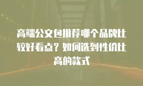 高端公文包推荐哪个品牌比较好看点？如何选到性价比高的款式