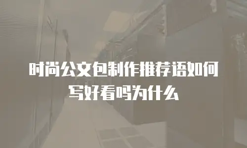 时尚公文包制作推荐语如何写好看吗为什么