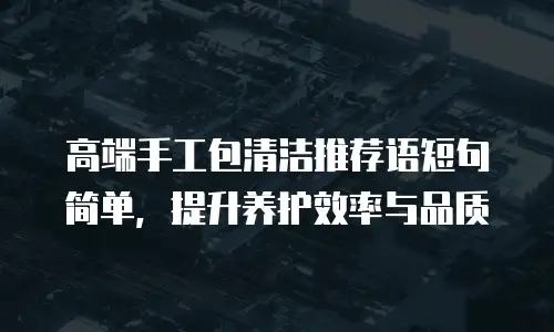 高端手工包清洁推荐语短句简单，提升养护效率与品质