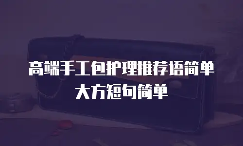 高端手工包护理推荐语简单大方短句简单