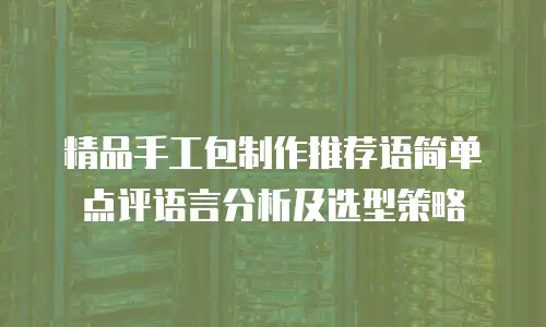 精品手工包制作推荐语简单点评语言分析及选型策略