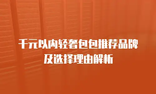 千元以内轻奢包包推荐品牌及选择理由解析