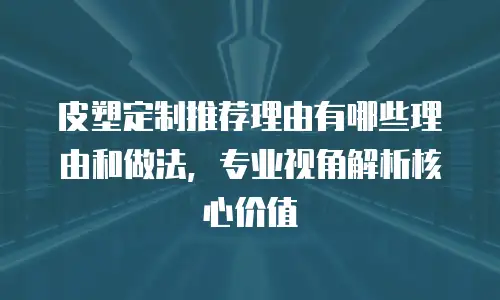皮塑定制推荐理由有哪些理由和做法，专业视角解析核心价值
