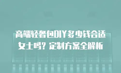 高端轻奢包DIY多少钱合适女士吗？定制方案全解析