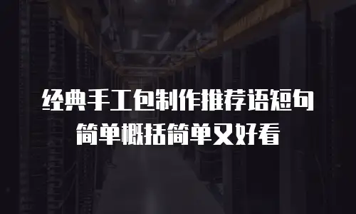 经典手工包制作推荐语短句简单概括简单又好看