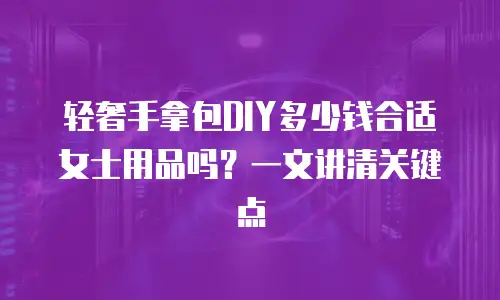 轻奢手拿包DIY多少钱合适女士用品吗？一文讲清关键点