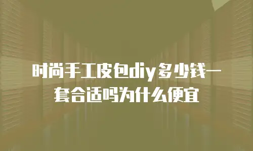 时尚手工皮包diy多少钱一套合适吗为什么便宜