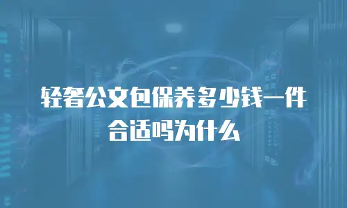 轻奢公文包保养多少钱一件合适吗为什么