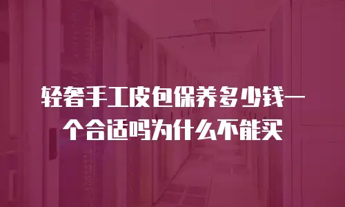 轻奢手工皮包保养多少钱一个合适吗为什么不能买