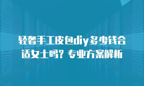 轻奢手工皮包diy多少钱合适女士吗？专业方案解析