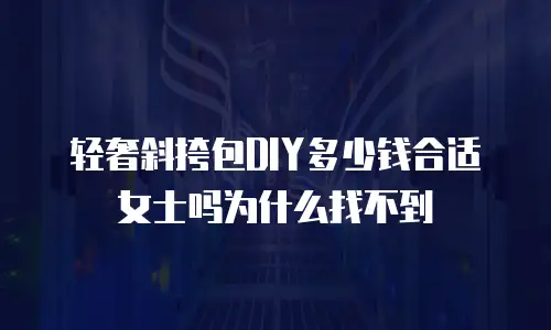 轻奢斜挎包DIY多少钱合适女士吗为什么找不到