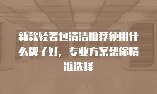 新款轻奢包清洁推荐使用什么牌子好，专业方案帮你精准选择