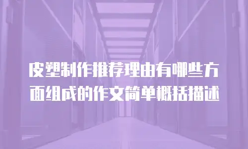 皮塑制作推荐理由有哪些方面组成的作文简单概括描述