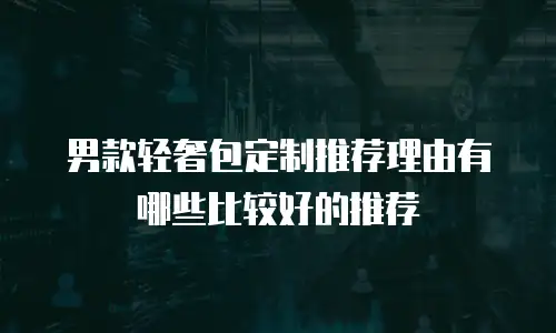 男款轻奢包定制推荐理由有哪些比较好的推荐
