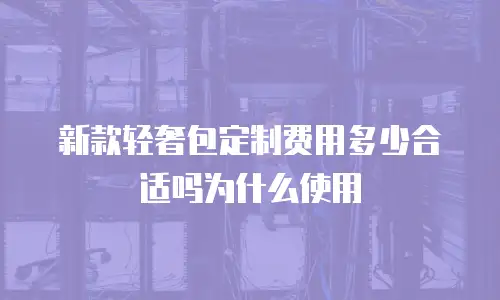 新款轻奢包定制费用多少合适吗为什么使用