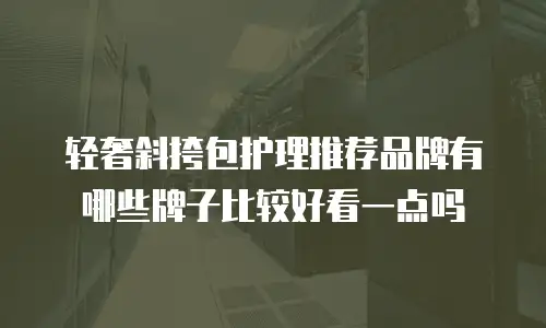 轻奢斜挎包护理推荐品牌有哪些牌子比较好看一点吗