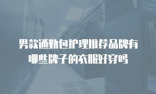 男款通勤包护理推荐品牌有哪些牌子的衣服好穿吗