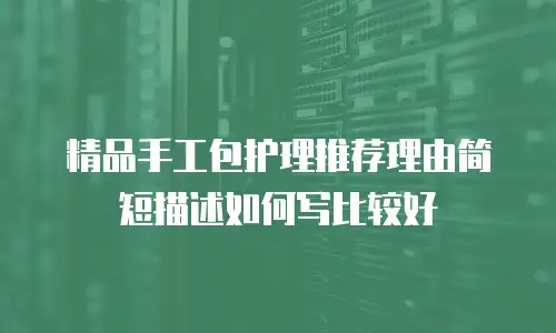 精品手工包护理推荐理由简短描述如何写比较好