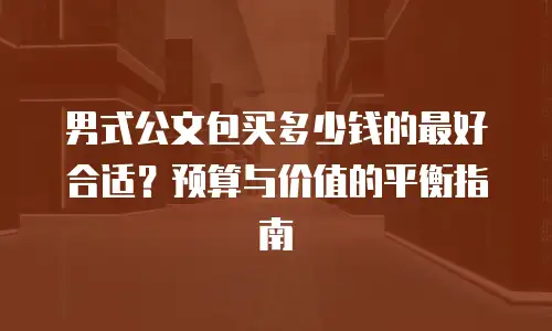男式公文包买多少钱的最好合适？预算与价值的平衡指南
