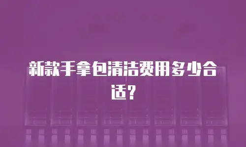 新款手拿包清洁费用多少合适？