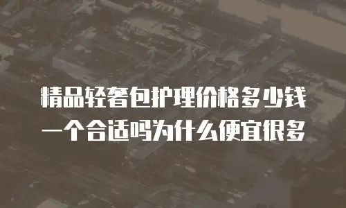 精品轻奢包护理价格多少钱一个合适吗为什么便宜很多