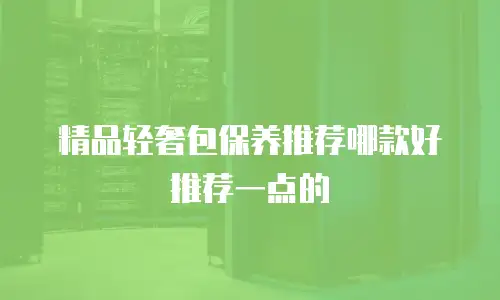 精品轻奢包保养推荐哪款好推荐一点的