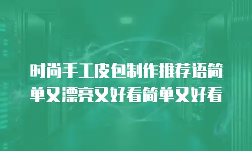 时尚手工皮包制作推荐语简单又漂亮又好看简单又好看