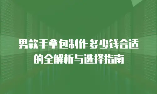 男款手拿包制作多少钱合适的全解析与选择指南