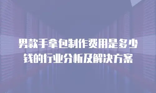 男款手拿包制作费用是多少钱的行业分析及解决方案