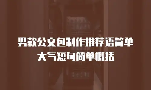 男款公文包制作推荐语简单大气短句简单概括