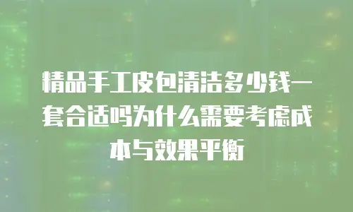 精品手工皮包清洁多少钱一套合适吗为什么需要考虑成本与效果平衡
