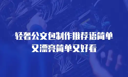 轻奢公文包制作推荐语简单又漂亮简单又好看