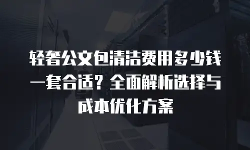 轻奢公文包清洁费用多少钱一套合适？全面解析选择与成本优化方案