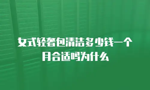 女式轻奢包清洁多少钱一个月合适吗为什么