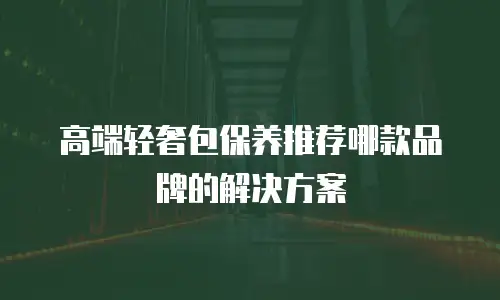 高端轻奢包保养推荐哪款品牌的解决方案