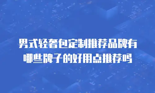 男式轻奢包定制推荐品牌有哪些牌子的好用点推荐吗