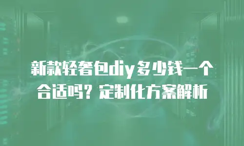新款轻奢包diy多少钱一个合适吗？定制化方案解析