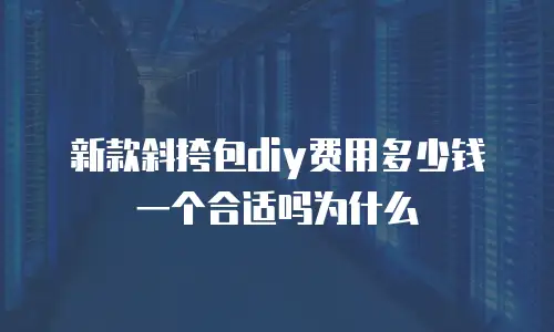 新款斜挎包diy费用多少钱一个合适吗为什么