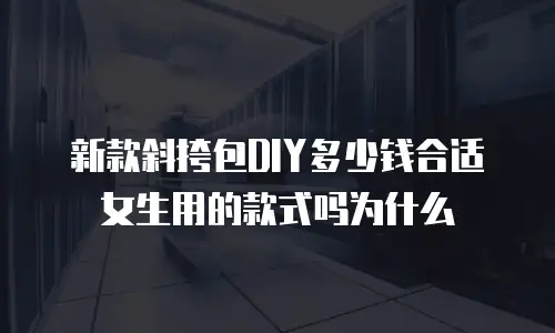 新款斜挎包DIY多少钱合适女生用的款式吗为什么