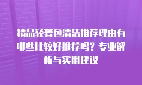 精品轻奢包清洁推荐理由有哪些比较好推荐吗？专业解析与实用建议