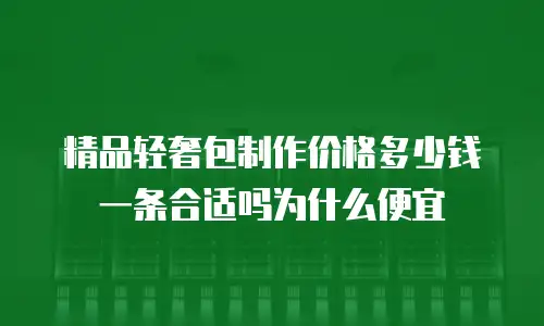 精品轻奢包制作价格多少钱一条合适吗为什么便宜